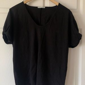 Zara black top with balloon sleeves size S